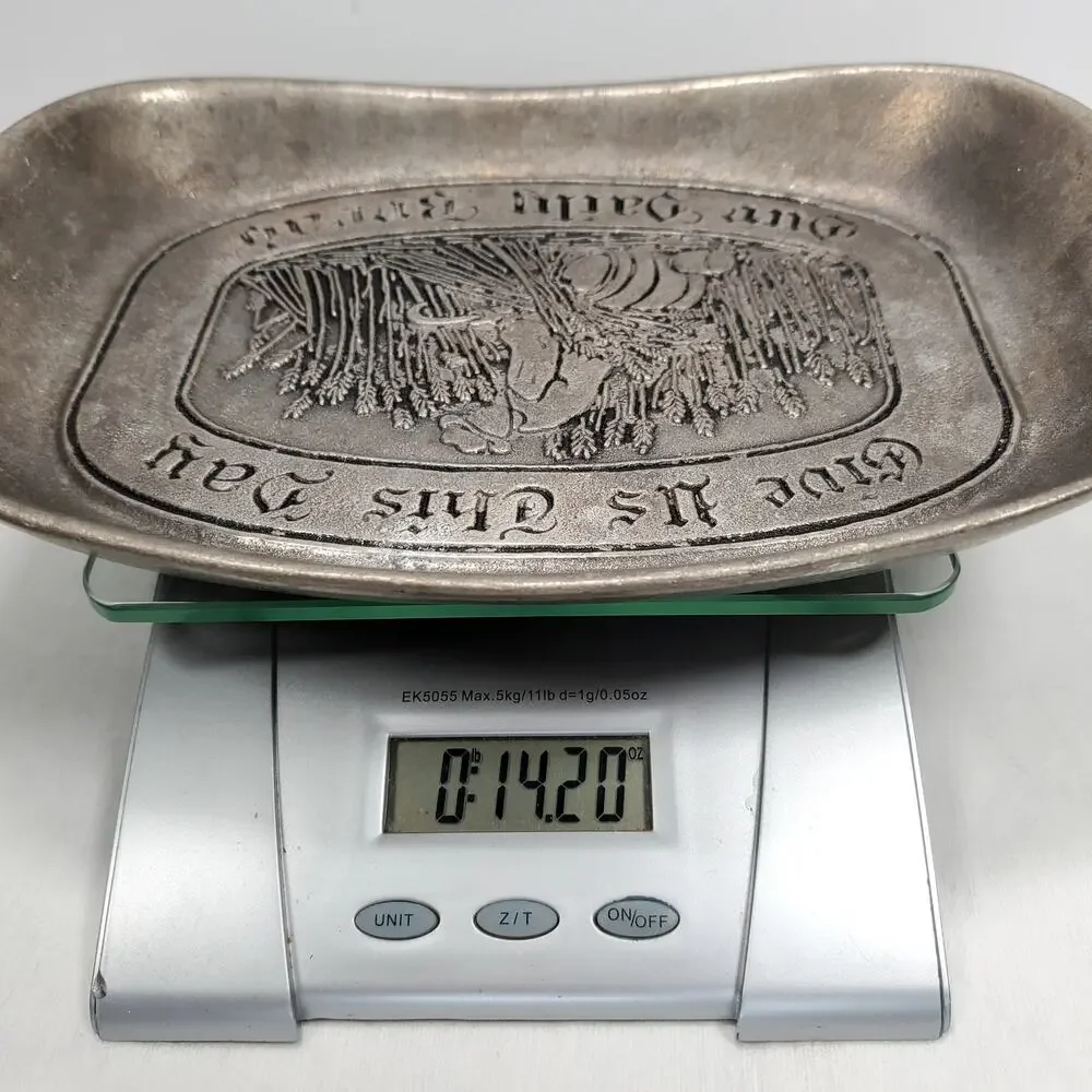 Wilton Armetale RWP Pewter Bread Tray Platter Give Us This Day Our Daily Bread